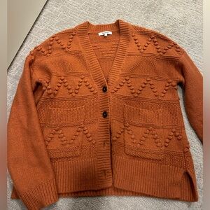 Madewell Cable knit Cardigan - burnt orange - size small